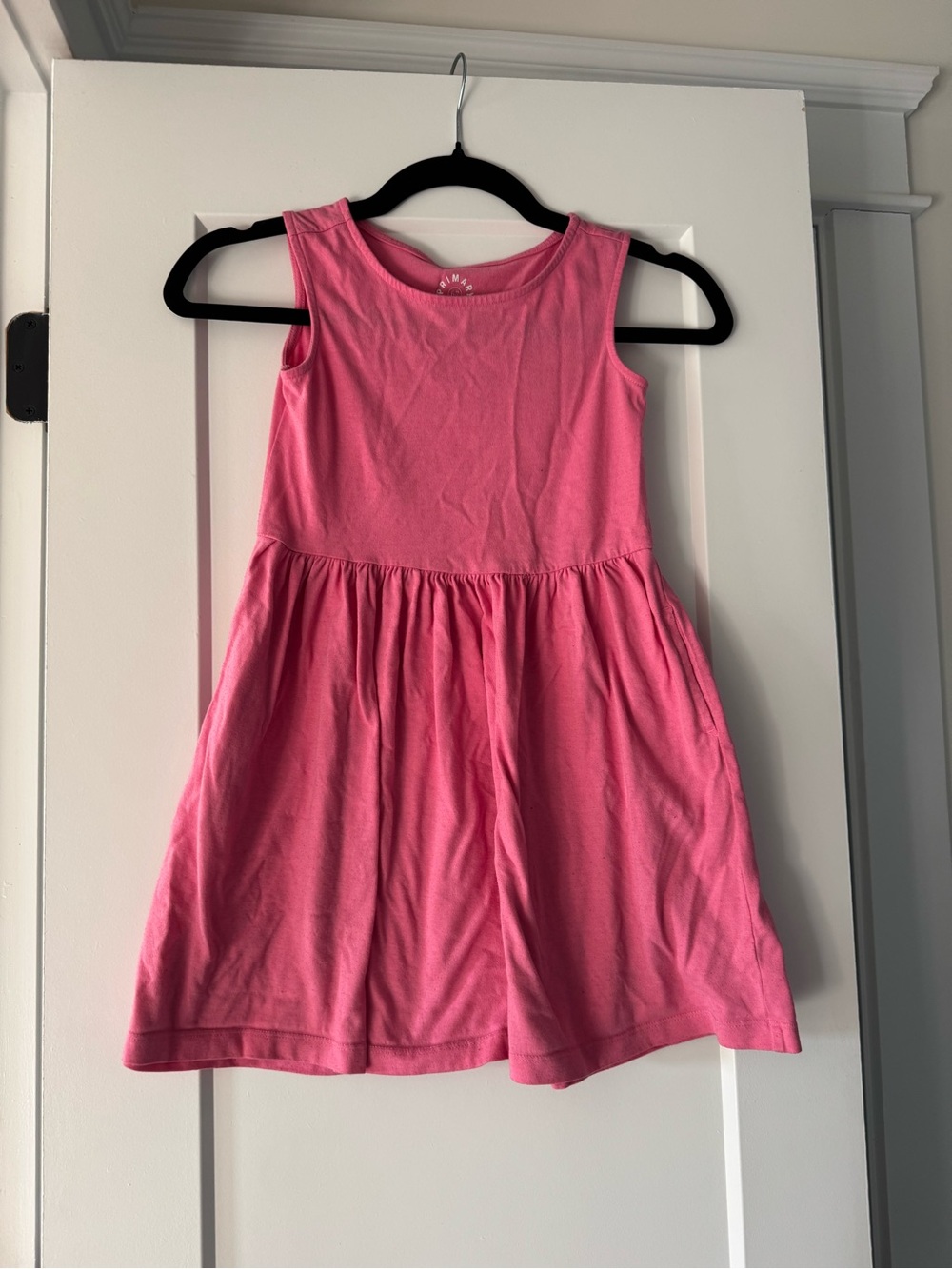 Primary Bright Pink Sleeveless Cotton Dress
